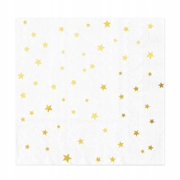 Serwetki papierowe białe złote gwiazdki chusteczki