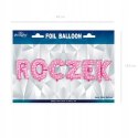 Balony foliowe Roczek urodziny 40 cm różowe serca