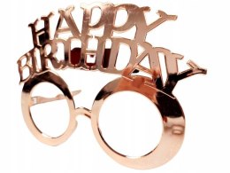 Okulary plastikowe na urodziny fotobudka rosegold