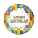 Balon klocki urodzinowy 45cm happy birthday