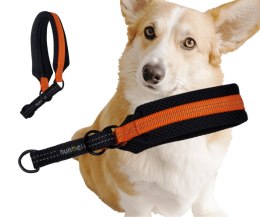 OBROŻA półzaciskowa pomarańczowa odblaskowa miękka dla psa 24-30cm