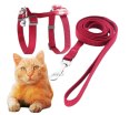 Smycz szelki dla kota psa z kokardą dzwonek 120cm