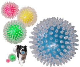 Piłka dla psa z kolcami piszcząca gumowa XXL mix kolor-niebieski